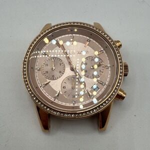 MICHAEL KORS MK6493 Ritz Rose Gold Blush Chronograph Crystal Bezel